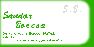 sandor borcsa business card